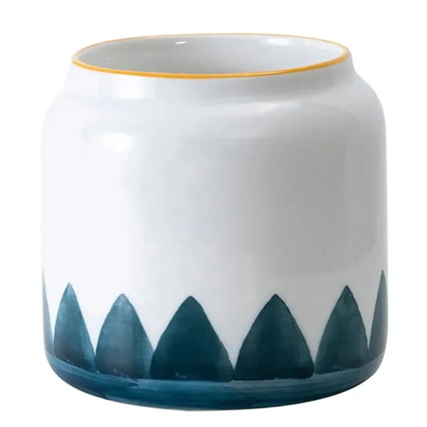 Round Ceramic Two-Tone Succulent Planters