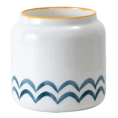 Round Ceramic Two-Tone Succulent Planters