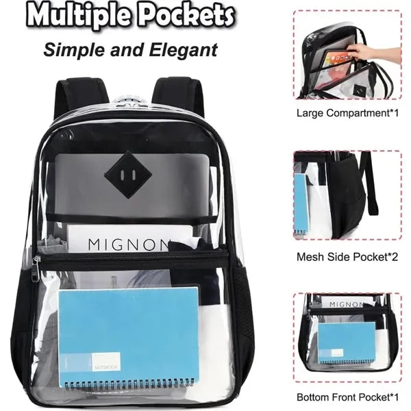 PVC Waterproof Transparent School Backpack
