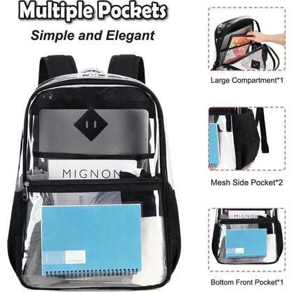 PVC Waterproof Transparent School Backpack