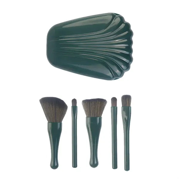 Shell Portable Travel Contour Makeup Brush Set 5Pcs
