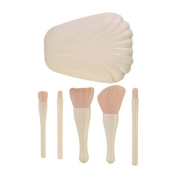 Shell Portable Travel Contour Makeup Brush Set 5Pcs