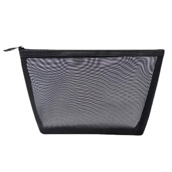 Portable Mesh Zipper Cosmetic Bag