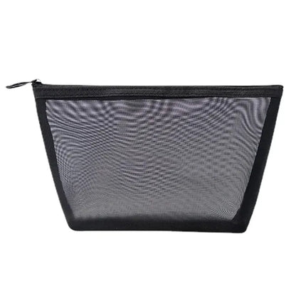 Portable Mesh Zipper Cosmetic Bag