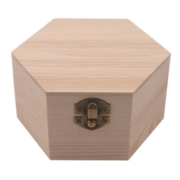 Wooden Hexagonal Storage Box