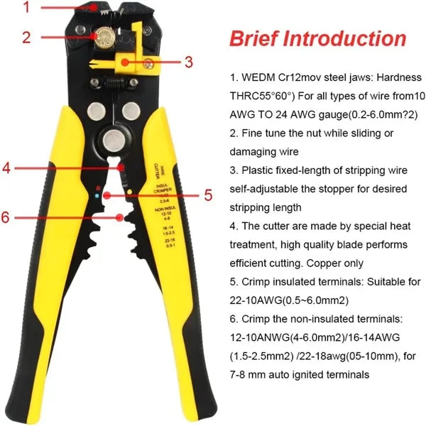 5 in 1 Self-Adjusting Wire Stripper Cutter