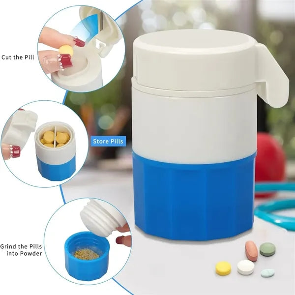 4-in-1 Pill Crusher&Pill Cutter with Medicine Storage