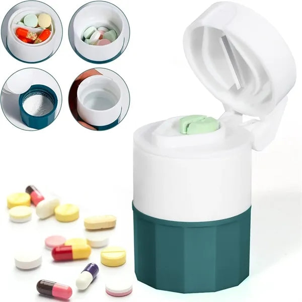 4-in-1 Pill Crusher&Pill Cutter with Medicine Storage