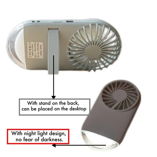 Customizable LOGO Handheld Outdoor Portable Fan With Light