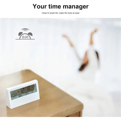 Electronic Alarm Clock With Temperature Humidity Display