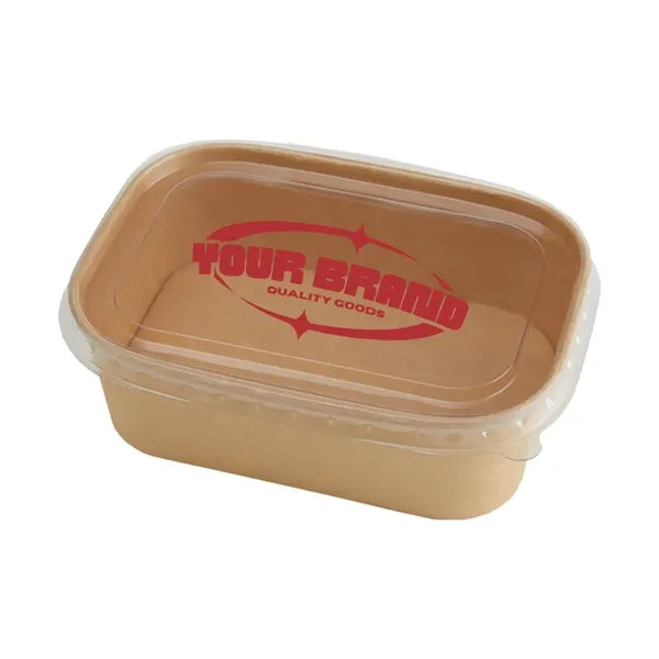 Disposable Square Kraft Paper Lunch Box With Lid