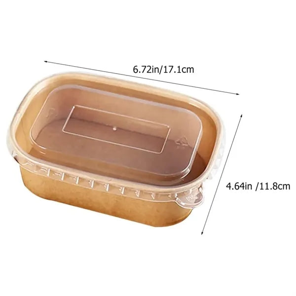 Disposable Square Kraft Paper Lunch Box With Lid