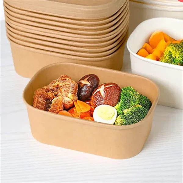 Disposable Square Kraft Paper Lunch Box With Lid
