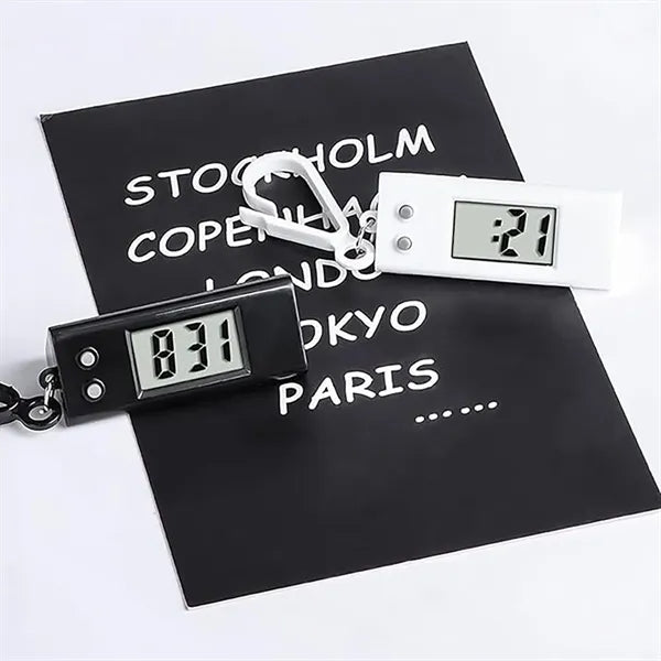 Electronic Watch Keychain Portable Pocket Digital Clock