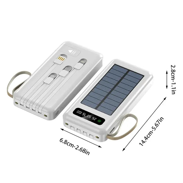 Solar Power Bank With Integrated USB And LED Light