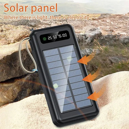Solar Power Bank With Integrated USB And LED Light