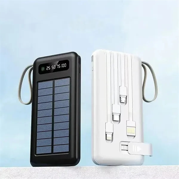 Solar Power Bank With Integrated USB And LED Light