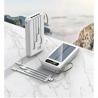 Solar Power Bank With Integrated USB And LED Light