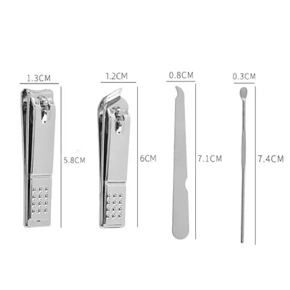 MOQ 10 pcs 4-in-1 Manicure Kit with Leather Pouch