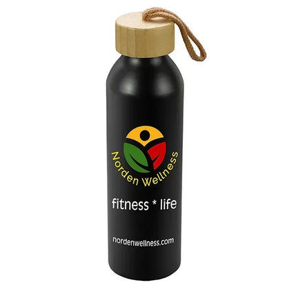22oz Recycled RPET Aluminum Bottle With a Bamboo Lid