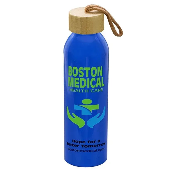 22oz Recycled RPET Aluminum Bottle With a Bamboo Lid