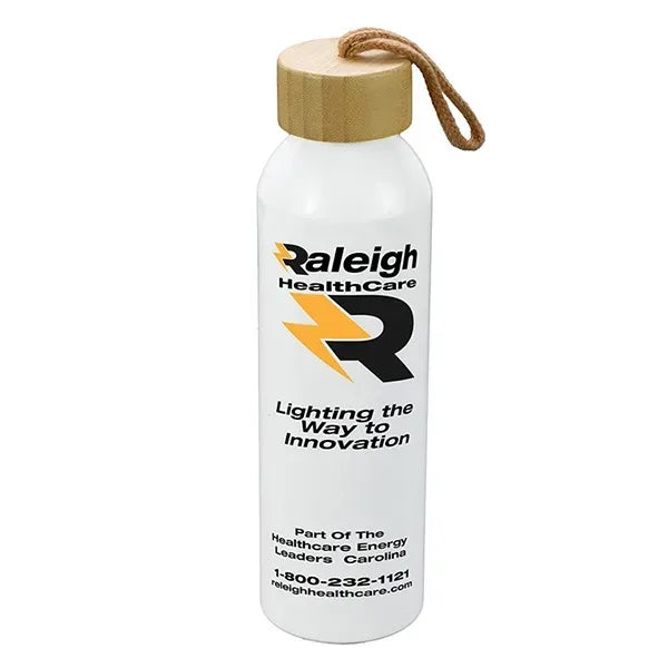 22oz Recycled RPET Aluminum Bottle With a Bamboo Lid