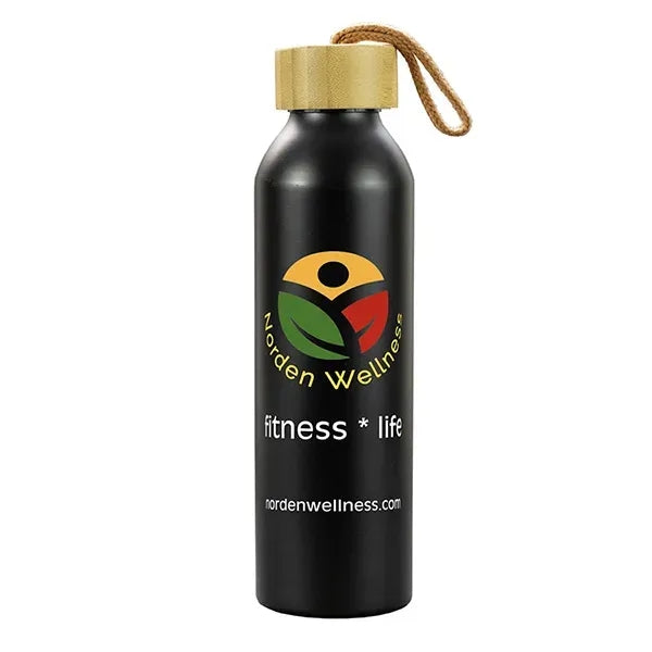 22oz Recycled RPET Aluminum Bottle With a Bamboo Lid