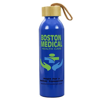 22oz Recycled RPET Aluminum Bottle With a Bamboo Lid