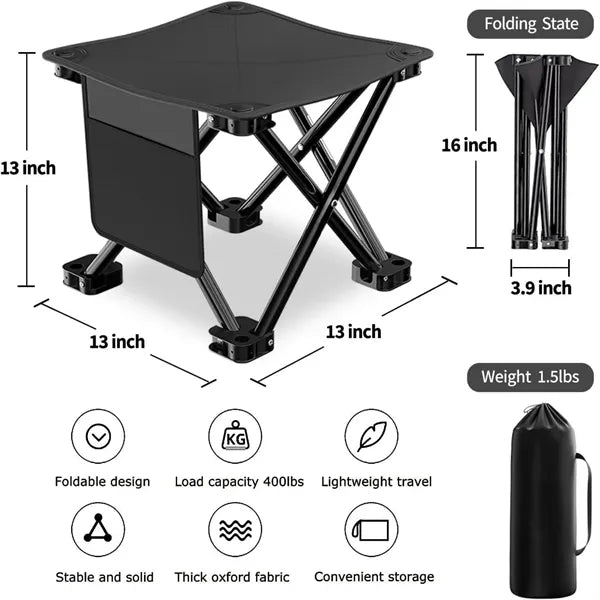 Portable Folding Camping Stool with Carry Bag