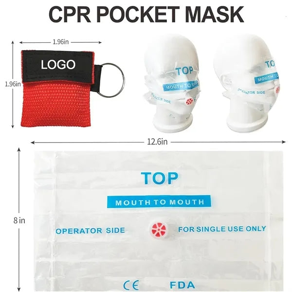 CPR Face Keychain Shields Pocket Mask for First Aid