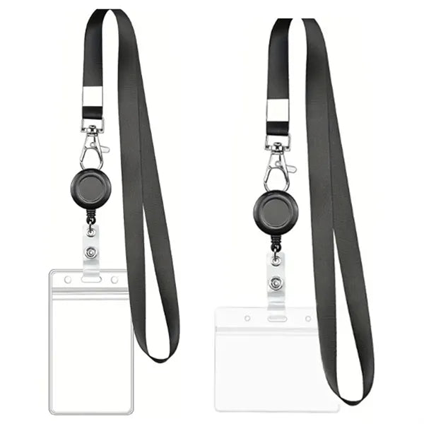 Custom Retractable Badge Lanyard with ID Card Holder