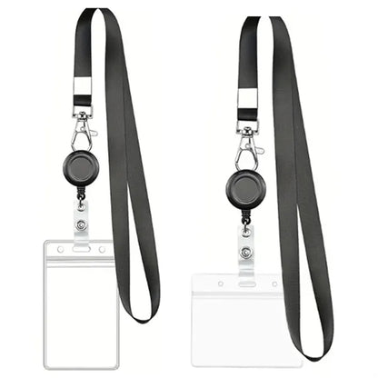 Custom Retractable Badge Lanyard with ID Card Holder