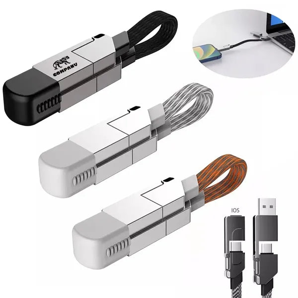 Fast Charging 4-in-1 Keychain Data Cable