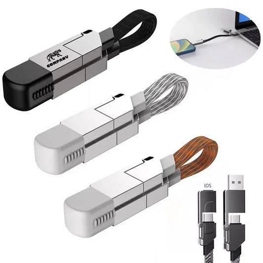 Fast Charging 4-in-1 Keychain Data Cable
