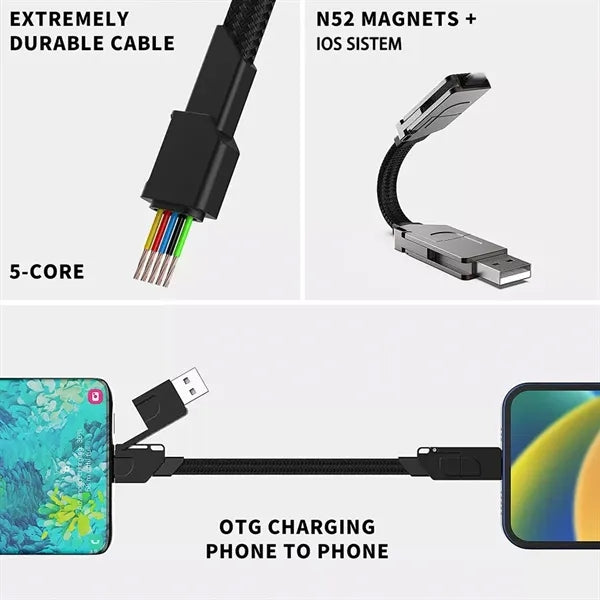 Fast Charging 4-in-1 Keychain Data Cable