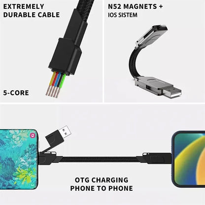 Fast Charging 4-in-1 Keychain Data Cable