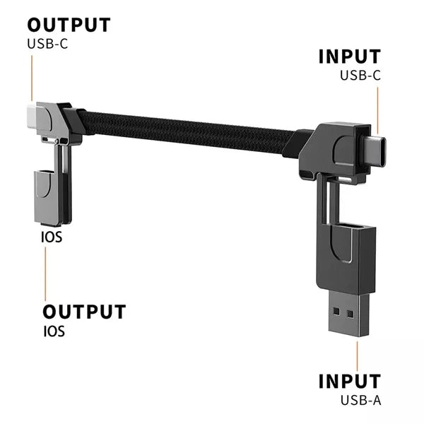 Fast Charging 4-in-1 Keychain Data Cable