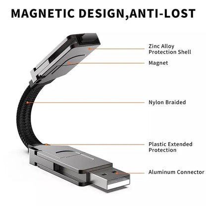 Fast Charging 4-in-1 Keychain Data Cable