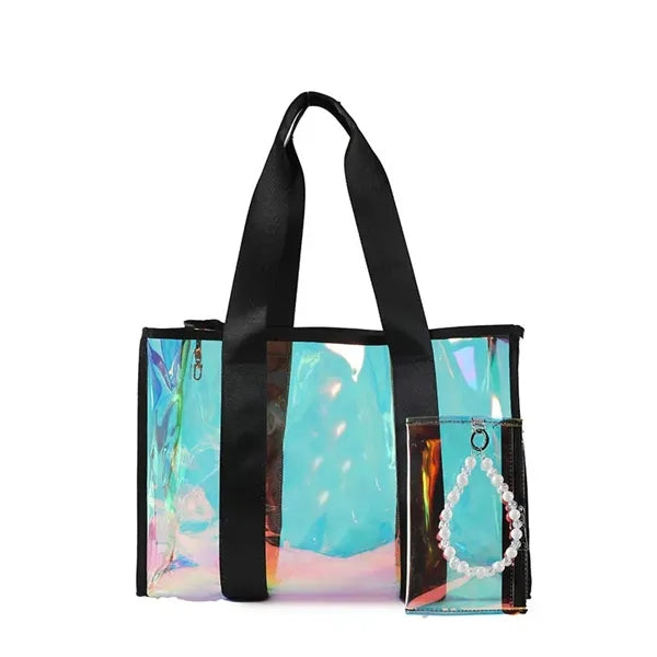 Holographic Transparent PVC Tote Bag