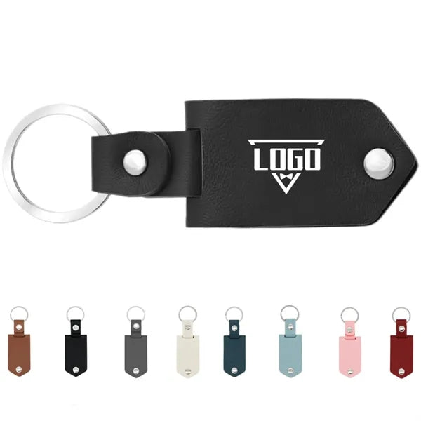 Customizable PU Leather Couple Metal Photo Frame Keychain