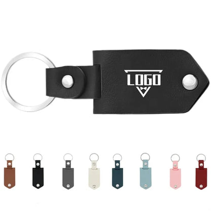Customizable PU Leather Couple Metal Photo Frame Keychain