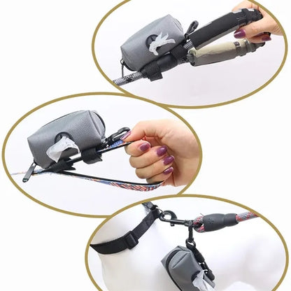 Portable Versatile Walking Dog Poop  Black Dispener Bags