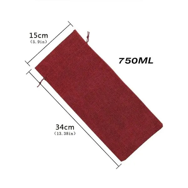 Linen Wine Bottle Bags Hessian Cloth Pouch