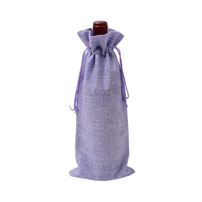 Linen Wine Bottle Bags Hessian Cloth Pouch