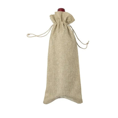 Linen Wine Bottle Bags Hessian Cloth Pouch