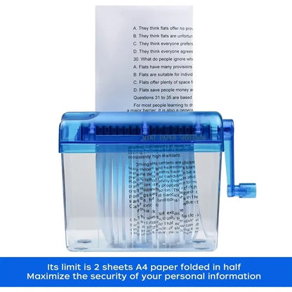 Mini Manual Shredder Office Portable Paper Cutter Fits A6