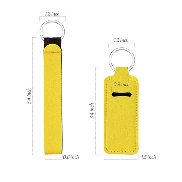 Lipstick Chapstick Holder Lip Balm Pouch Black Keychain