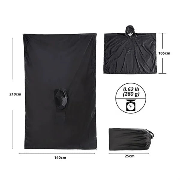 Adults Raincoat EVA Waterproof Rain  Black Ponchos
