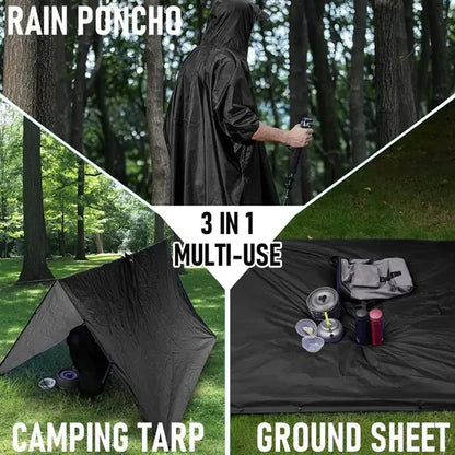 Adults Raincoat EVA Waterproof Rain  Black Ponchos