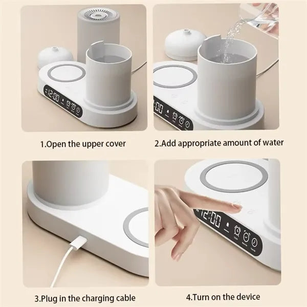 Versatile Clock Speaker Wireless Humidifier Aroma Diffuser